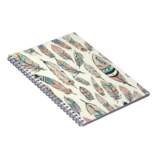 Bohemische Feather Fabric Notebook Notizblock (Rechte Seite)