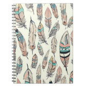 Bohemische Feather Fabric Notebook Notizblock (Vorderseite)