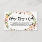 Bohemische Feathers und Blume Bitte buchen Begleitkarte (Vorderseite)