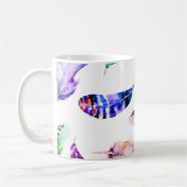 Bohemische Federn Grau Monogramm Kaffeetasse (Links)