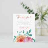 Bohemische fette Blumenhochzeit Dankeschön Karte (Stehend Vorderseite)