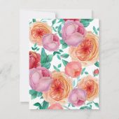 Bohemische fette Blumenhochzeit Dankeschön Karte (Rückseite)