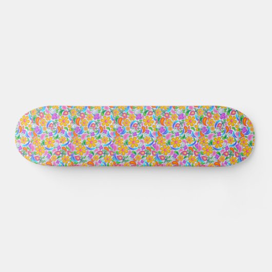 BOHEMISCHE FLORAL BLUME MÄDCHEN SKATEBOARD DECK (Horizontal)