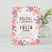 BOHEMISCHE FLORAL Brautdusche Einladung (Stehend Vorderseite)