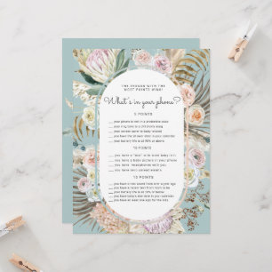 Bohemische florale Baby Dusche Telefonkarte