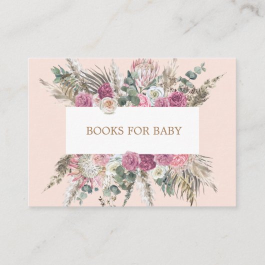 Bohemische florale Babyduschkabine Begleitkarte (Rückseite)