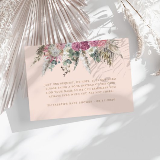 Bohemische florale Babyduschkabine Begleitkarte