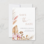 Bohemische florale Elegante Save the Date Karte (Vorderseite)