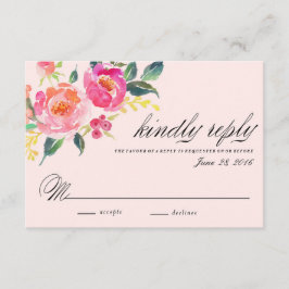 Bohemische florale Hochzeitskarte RSVP Karte