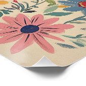 Bohemische, florale Kunstdruckkunst Poster (Ecke)