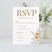 Bohemische florale Moderne Terracotta RSVP Cards Einladung (Stehend Vorderseite)