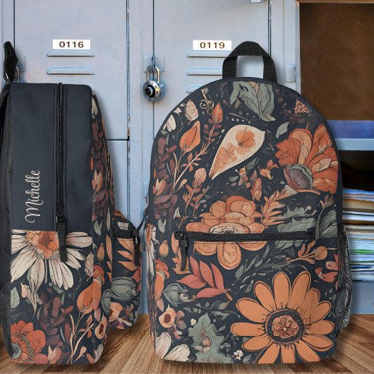 Bohemische florale Monogramm Bedruckter Rucksack