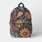 Bohemische florale Monogramm Bedruckter Rucksack (Vorderseite)