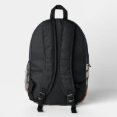 Bohemische florale Monogramm Bedruckter Rucksack (Rückseite)
