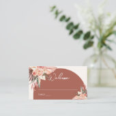 Bohemische Florenz Terracotta & Ivory Wedding Platzkarte (Stehend Vorderseite)