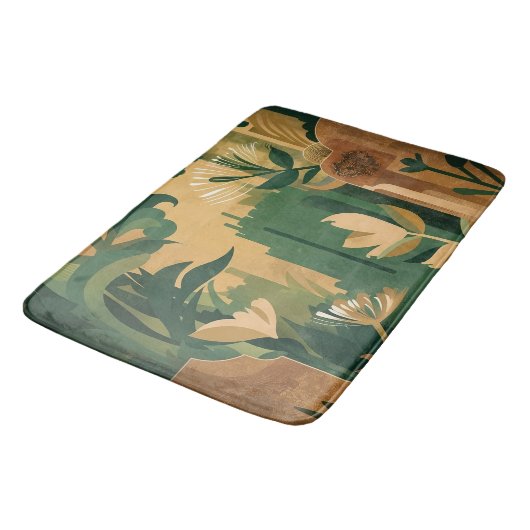 Bohemische Flucht: Bezaubernd botanisch Badematte (Schrägansicht)