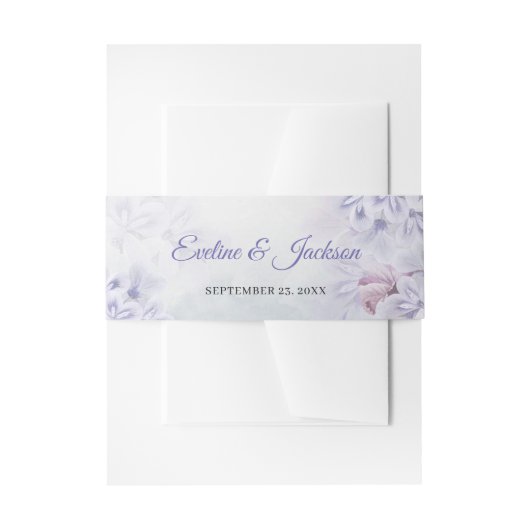 Bohemische Frühlingsstaub lila lila violette Blume Einladungsbanderole (Vorderseite Beispiel)