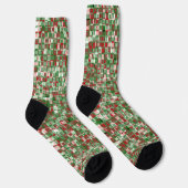 Bohemische Funky Christmas Checkerboard Muster Soc Socken (Rechts)