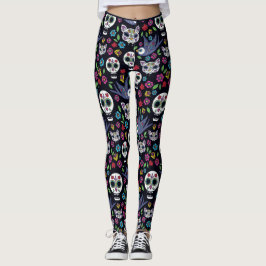 Bohemische Gärten Dia De Los Muertos Leggings |