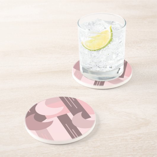 Bohemische geometrische rosa braune Formen Getränkeuntersetzer (Seite)