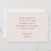 Bohemische Girl-Karte für Wasserfarben Einladung (Rückseite)