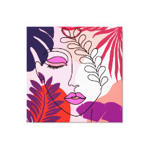 Bohemische Girl Line Art Pink Ästhetik