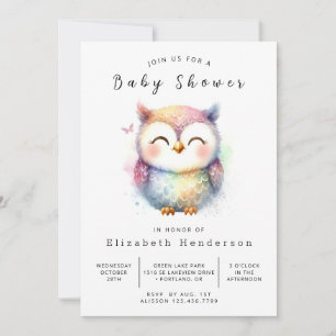Bohemische Graceful Owl Baby Dusche Einladung