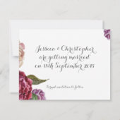 Bohemische Graue und Lila Blüte Speichern Sie die  Save The Date (Rückseite)