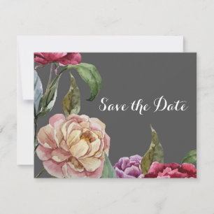 Bohemische Graue und Lila Blüte Speichern Sie die Save The Date