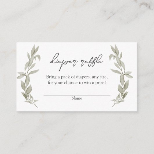 Bohemische Greenery Babydusche Windelwindeln Einla Begleitkarte (Vorderseite)