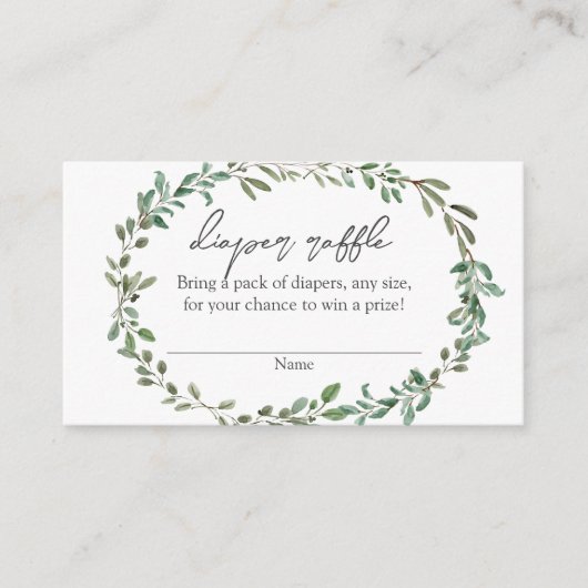 Bohemische Greenery Babydusche Windelwindeln Einla Begleitkarte (Vorderseite)