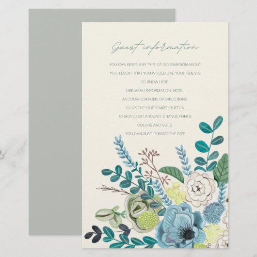 Bohemische, grün-grüne Blume (Vorne/Hinten)