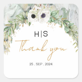 Bohemische Grünanlage Arch Sommer Garten Gold Quadratischer Aufkleber