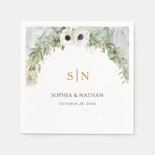 Bohemische Grünanlage Arch Sommer Garten Gold Serviette (Vorderseite)