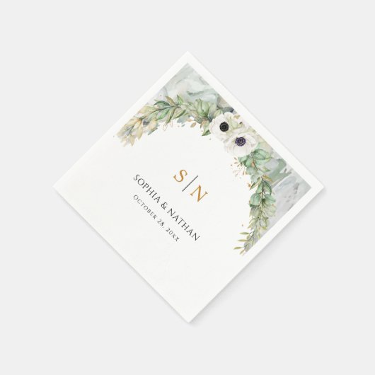 Bohemische Grünanlage Arch Sommer Garten Gold Serviette (Ecke)