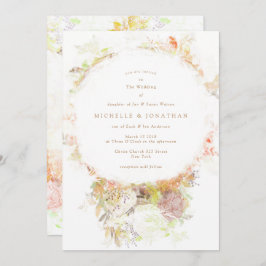 Bohemische Grüne Blume zum Hochzeitsempfang im Her Einladung