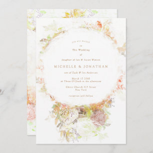 Bohemische Grüne Blume zum Hochzeitsempfang im Her Einladung