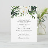 Bohemische Grüne Hochzeit mit eleganten Orchideen Einladung (Stehend Vorderseite)