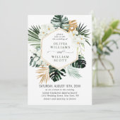 Bohemische Grüne Hochzeit mit eleganten Orchideen Einladung (Stehend Vorderseite)