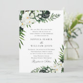 Bohemische Grüne Hochzeit mit eleganten Orchideen Einladung (Stehend Vorderseite)