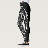 Bohemische Hand gezeichneter Mandala Schwarz-weiß Leggings (Links)