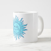 Bohemische handGezeichnet Esoterische Sonne, Halbm Jumbo-Tasse (Vorderseite Rechts)