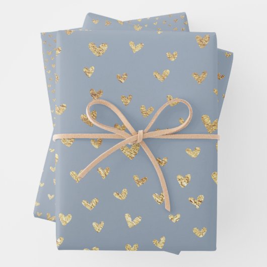 Bohemische Hearts, graue Papiertüten Geschenkpapier Set (Beispiel)