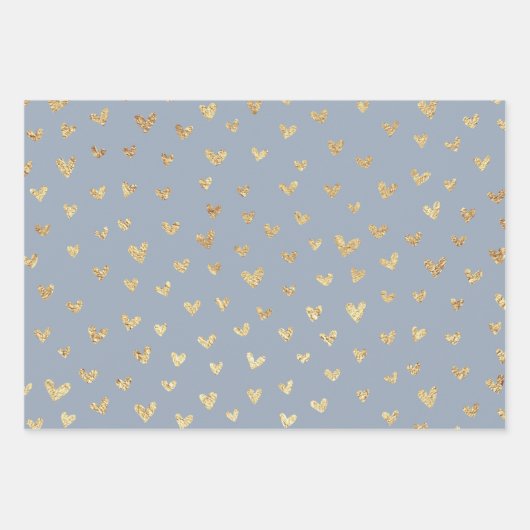 Bohemische Hearts, graue Papiertüten Geschenkpapier Set (Vorderseite)