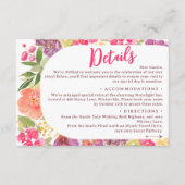 Bohemische helle Blumenschrift Hochzeitsdetails Begleitkarte (Vorderseite)