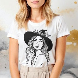 Bohemische Hexenline Art Spooky Jahreszeit Hallowe T-Shirt