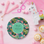 Bohemische Hibiskus-Hochzeit Pappteller (Party)