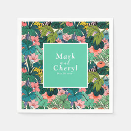 Bohemische Hibiskus-Hochzeit Serviette