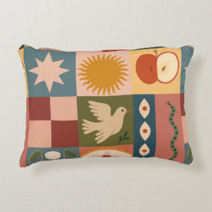 Bohemische Himmelskörper mit mystischen Symbolen Dekokissen