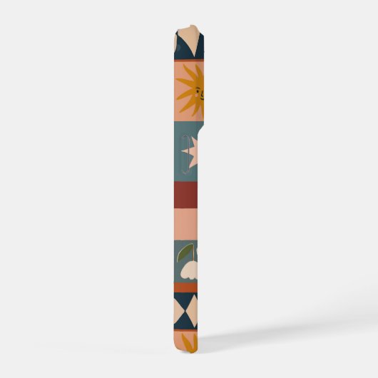 Bohemische Himmelskörper mit mystischen Symbolen iPhone Hülle (Rechte Seite)